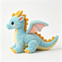 Peluche Dragon Ailé Bleu de Dessin Animé en Gros, Personnalisable, Mignonne et Douce, Jouet en Peluche Dragon Personnalisé