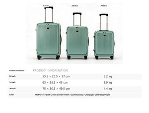 Valise à roulettes <span class=keywords><strong>de</strong></span> style dessin animé pour PC, ensemble <span class=keywords><strong>de</strong></span> 3 sacs <span class=keywords><strong>de</strong></span> voyage avec doublure en polyester et fermeture éclair - Product Image 4