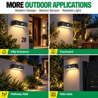 Lampe murale solaire LED IP65 étanche ultra-lumineuse pour cour, extérieur, clôture, jardin, porte, décoration murale