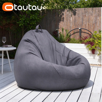 Housse de pouf d'extérieur imperméable OTAUTAU avec étui pour tabouret, en coton et lin, sans lavage, pour chaise pouf, siège au sol, ottoman DD016