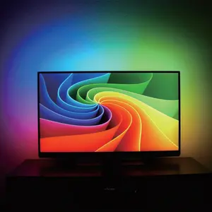 Lampu Led kecerahan 16.4FT, Kit lampu TV suasana pintar, kotak sinkronisasi musik RGB, warna berubah, kendali jarak jauh, lampu belakang Led untuk lampu tv
