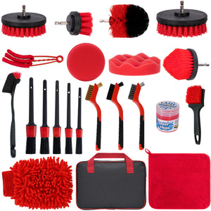 Kit de Lavado de Autos Autonomy, Herramientas de Limpieza Rojas de 28 cm para Pulir la Carrocería del Vehículo, Encerarlo y Limpiar las Rejillas de Ventilación - Product Image 3