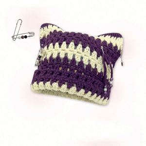 Chapeau carré punk tricoté unisexe fait main, multicolore en acrylique, idéal pour les voyages - Vente en gros - Product Image 1