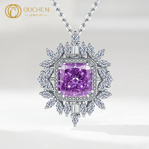 قلادات نسائية من OUCHEN ، مجوهرات من الماس المزروع في المختبر ، سلسلة حقيقية صلبة 14K 18K - Product Image 3