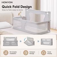 Corralito Plegable para Bebés para Dormir Junto a la Cama, Barrera de Seguridad con Malla Transpirable y Diseño Anti-Rodamiento