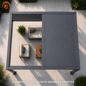 Pérgola Motorizada de Aluminio de Alta Resistencia, Techo de Láminas Resistente al Viento de 100 km/h, Gazebo Impermeable <span class=keywords><strong>con</strong></span> Sistema de Drenaje Integrado - Product Image 2
