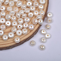 Perles d'eau douce plates et rondes de 7 mm en gros, perles en vrac de type abaque pour la fabrication de bijoux