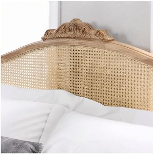 American Country Curved <b>Headboard</b> Bed, Rustic Style Simple Wave Tailboard Double Bed - Product Image 4