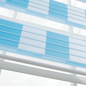 Neues Design Factory Outlet Polyester blau weiß Gitter Zebra Roll Blackout Jalousien Stoff - Product Image 4