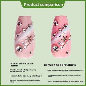 Unghie Finte Artigianali a Mandorla, Stile Francese Chic con Accenti a Farfalla, Nail Art di Alta Gamma, Stile Slim-Fit, Vendita all'Ingrosso - Product Image 4