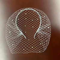 Voiles de tête noirs pour mariée, voile en résille orné de cristaux, accessoire de cheveux charmant pour mariage, fascinateur