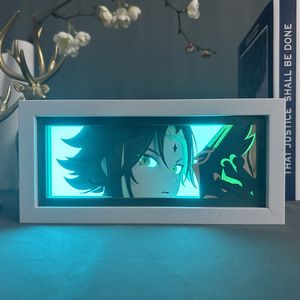 Lámpara de Papel con 12 Diseños de <span class=keywords><strong>Genshin</strong></span> Impact Klee, Personajes de Anime, Luz Suave, Papel en Capas, Marco <span class=keywords><strong>3D</strong></span>, Luz Nocturna, Regalo Creativo - Product Image 4