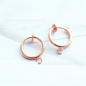 Clip-On Earrings 13mm Hoop Zinc Alloy Ear Clips No <b>Piercing</b> <b>Fake</b> Earrings For Ear Cartilage <b>Nose</b> Navel Rings - Product Image 4