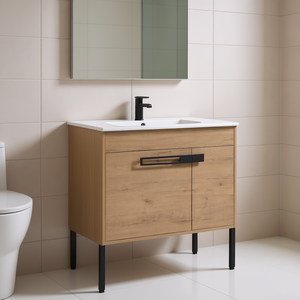 Mueble de Baño de 30 Pulgadas, de Madera, Moderno, Contemporáneo, Independiente, de Pie, Rectangular, con Acabado Claro - Product Image 2