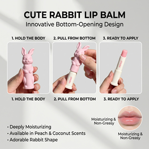 Baume à lèvres hydratant et repulpant bio, gloss naturel à la pêche de lapin pour le maquillage quotidien avec logo personnalisé - Product Image 5
