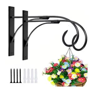 Crochets muraux pour plantes pour suspendre des paniers, des lanternes, des mangeoires à oiseaux, lot de 2 supports de suspension extérieurs antirouille de 10,5 pouces - Product Image 6