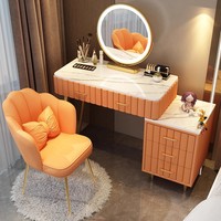 2022 moderne Simple armoire de rangement intégrée maquillage vanité pour petites familles chambre coiffeuse avec filet rouge