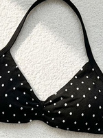 Ensemble de yoga sans couture à pois, avec logo personnalisé, soutien-gorge de sport dos nu à licou et short d'entraînement taille haute sculptant, vêtements de sport pour femme, vente en gros