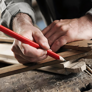 Crayon de charpentier HB octogonal ovale coloré BECOL en gros, avec logo personnalisé, en bois épais, pour le travail du bois - Product Image 2