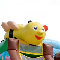 Structure gonflable à thème insectes forestiers avec double toboggan, aire de jeux d'aventure naturelle pour enfants, multicolore, pour fêtes