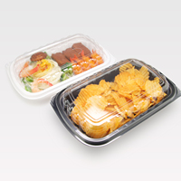 Barquettes Alimentaires en Plastique PP Jetables avec Couvercle OPS pour Plats à Emporter