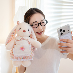 OEM/ODM Customized Floral Dress Bunny Plush <strong>Toy</strong> - Personalized Lop-Eared <strong>Rabbit</strong> with Apron for Kids &amp; Home Decor - Product Image 3