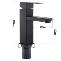 Robinet d'évier de salle de bain en nickel brossé montage sur pont en acier inoxydable 304 bol bassin monotrou une poignée bec mitigeur