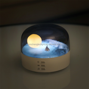 Venta caliente soporte de escritorio moderno decoración de Navidad magnético recargable Led forma Lunar noche cielo estrellado 3D lámpara de Luna Luz - Product Image 3
