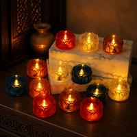 Bougies de thé Lotus à LED colorées en plastique sans flamme pour la décoration de la maison et les fêtes.