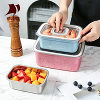 Boîte à lunch en titane avec logo personnalisé, OEM ODM, hermétique, 3 couleurs, boîte à bento en métal pour la maison, la cuisine, le bureau, les étudiants