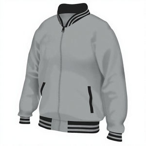 Blouson universitaire personnalisé à fermeture éclair, blouson bomber OEM, blouson de baseball homme femme, blouson en tricot côtelé à marque privée, fabricant en gros - Product Image 1