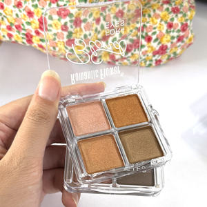 Nouveau modèle Palette de fards à paupières fabricant en usine 4 couleurs Palette de fards à paupières scintillants maquillage vegan label privé Palette de fards à paupières personnalisée - Product Image 5