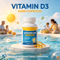 Capsules de vitamine D3, favorisent la santé des os et des fonctions immunitaires, complément alimentaire pour adultes