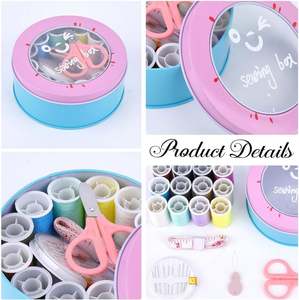 Kit de couture miniature avec boîte de rangement en métal pour la maison ou les voyages - Articles de couture et de broderie - Product Image 3