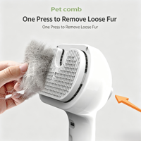 Peigne de toilettage électrique portatif pour animaux de compagnie, pour la perte de poils, massage auto-nettoyant, rechargeable Type-C, sans eau