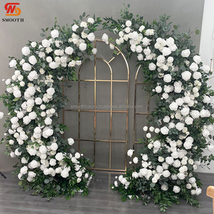 Offre Spéciale Fleurs Guirlandes Mariages Coureur Fleur Rangée Verdure Blanc Arrangement De Fleurs Décoratif Pour La Décoration D'événement - Product Image 4