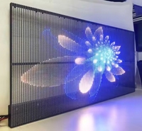 Écran mené flexible transparent de film de fenêtre en verre de signe de rideau d'intérieur P3.9-7.8 mince superbe pour la publicité de magasin
