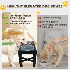 Comederos Elevados para Perros, Comedero Lento con 5 Alturas Ajustables, Ecológico, de Acero Inoxidable y Plástico ABS, para Uso en Interiores, para Perros y Gatos - Product Image 6