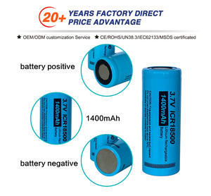 Vente chaude 3.7V Batterie au lithium rechargeable 1200 1400 1600mah 1900mah <span class=keywords><strong>ICR18500</strong></span> - Product Image 3