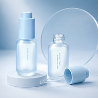 Flacon compte-gouttes givré en PET 2026, 30 ml, 50 ml, avec bouchon à bouton-poussoir, pour sérum, huile essentielle, emballage cosmétique, logo personnalisé, OEM, ODM