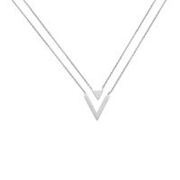 Collier pendentif en forme de V superposé pour femme, chaîne minimaliste pour clavicule, accessoire de mode quotidien pour femme, vente en gros
