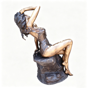 Sculpture de Musée Contemplative en Bronze sur Mesure, Taille Réelle, <span class=keywords><strong>Statue</strong></span> Féminine Grecque Classique pour Décoration de Jardin et de Galerie - Product Image 4