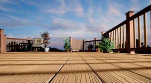 WPC couleur teck WPC terrasse extérieure ignifuge coiffé en Fiber de bois imperméable terrasse anti-dérapant - Product Image 5