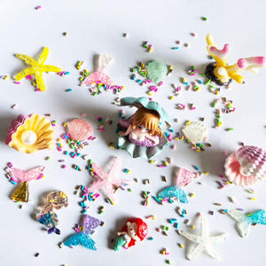 Figurine <span class=keywords><strong>en</strong></span> résine 3D pour enfants, motif sirène, étoile de mer, coquillage, perle, <span class=keywords><strong>à</strong></span> dos plat, breloque de queue, jouet pour pot de <span class=keywords><strong>pâte</strong></span> <span class=keywords><strong>à</strong></span> <span class=keywords><strong>modeler</strong></span>, statue de dessin animé - Product Image 3
