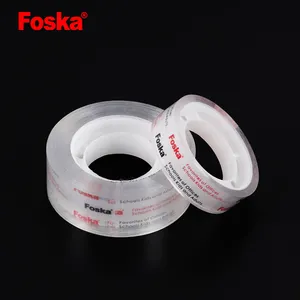 Foska ขายร้อนคุณภาพสูงเหนียวใส Fastener เทปกาวตนเองจัมโบ้ใสใสเทปเครื่องเขียนสําหรับโรงเรียน & สํานักงาน