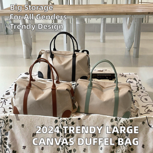 Tragbare Reisetasche Große Kapazität Vintage Polyester Leinwand Reisetasche Reiß verschluss Modische Sport Fitness Ausrüstung für Frauen Männer - Product Image 2