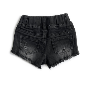 <span class=keywords><strong>Shorts</strong></span> in Jeans alla Moda per Ragazze, Orlo Tagliato, Elasticizzati, Morbidi <span class=keywords><strong>Shorts</strong></span> in Denim Nero per Bambine - Product Image 6