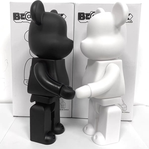 Decorazione domestica Bearbricks <span class=keywords><strong>Daft</strong></span> <span class=keywords><strong>punk</strong></span> 400% Bearbricks 28cm figura Bearbricks 1000% 70cm bianco e nero orso scultura in mattoni - Product Image 1