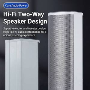 Haut-parleur <span class=keywords><strong>colonne</strong></span> professionnel étanche IPX6, système PA Hi-Fi 2 voies, 70V 100V, en aluminium, à montage mural, pour sonorisation publique - Product Image 4