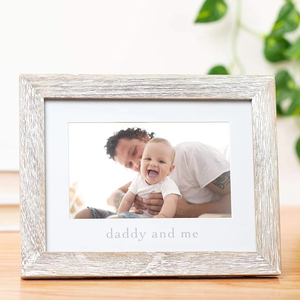 Pearhead papa et moi bébé cadre photo, cadre papa et bébé neutre, décor de pépinière, 4 "X 6" Photo Insert, Wo - Product Image 1